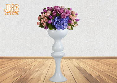 Pot Bunga Indoor, Centerpiece Pernikahan, Vas Meja, Fiberglass Putih Mengkilap