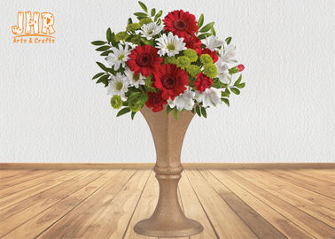 Mewah Frosted Emas Fiberglass Planters Centerpiece Vas Meja Untuk Bunga Buatan