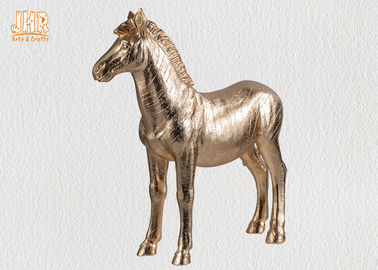 Dekoratif Emas Daun Polyresin Patung-patung Hewan Patung Kuda Patung Patung