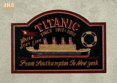 Dekoratif Dekorasi Dinding Kayu Memorial Dinding Plak Titanic Pub Kayu Tanda Resin