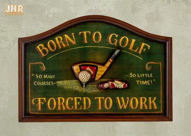 Dekorasi rumah Antik Kayu Dinding Tanda Golf Club Wall Art Tanda 3D Golf Dinding Tanda