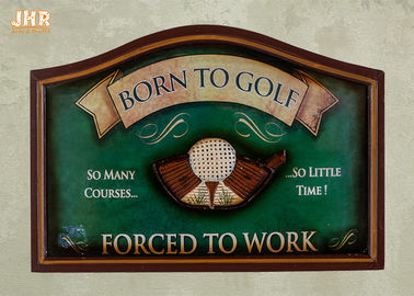 Klub Golf Dekorasi Dinding Antik Tanda Dinding Kayu Dekorasi Dinding Golf Plak Warna Hijau