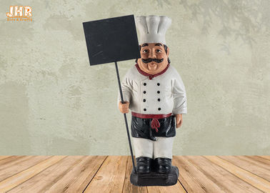 Koki Tabletop Patung Polyresin Chef Figurine Kayu Papan Tulis Resin Koki Patung