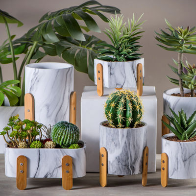 Pot Bunga Mini Pekebun Pot Sukulen Bulat Pot Bunga Meja Pekebun Semen Pot Pekebun Kaktus