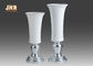 Putih Fiberglass Lantai Vas Peralatan Rumah Tangga Barang-barang Dekoratif Perak Daun Meja Berkaki Vas