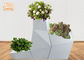 Pot Bunga Tidak Teratur Geometris Bentuk Lantai Vas Planter Fiberglass Putih Mengkilap