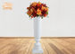 Klasik Trumpet Glossy Putih Fiberglass Planters Lantai Vas Untuk Home Hotel Wedding