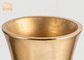Penanam Fiberglass Daun Emas Trumpet Dengan Penanam Pot Basis Putih Buram