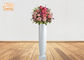 Pekebun Fiberglass Putih Glossy Putih Lantai Vas Bunga Hias