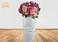 Bergelombang Pola Glossy Putih Vas Lantai Fiberglass Untuk Tanaman Buatan 3 Piece