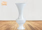 Wide Mouth Glossy Putih Fiberglass Planters Lantai Vas Untuk Bunga Buatan