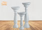3 Piece Glossy Putih Fiberglass Pot Bunga Lantai Vas Dengan Alas