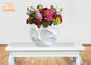 Rumah Pernikahan Klasik Pot Bunga Fiberglass, Pola Bergelombang Putih Mengkilap