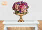 Taplak meja Gold Leaf Fiberglass Wedding Centerpiece / Mangkok Bunga 2 Ukuran