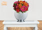 Pot Bunga Fiberglass Berkaki Dekoratif Modern Dengan Daun Perak