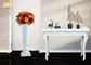 Klasik Trumpet Glossy Putih Fiberglass Planters Lantai Vas Untuk Home Hotel Wedding