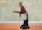 Red Butler Poly Patung Chef Dekorasi Dapur Resin Butler Fat Statue Patung 90 cm