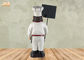 Koki Tabletop Patung Polyresin Chef Figurine Kayu Papan Tulis Resin Koki Patung