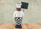 Mini kayu papan tulis, Resin Chef patung, Poli Chef figurine, Patung meja