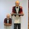 145 cm Tinggi Antik Polyresin Patung Figurine Resin Butler Memegang Baki Plastik