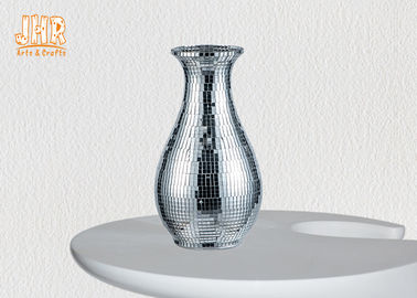Modern Fiberglass Meja Vas Peralatan Rumah Tangga Barang-barang Dekoratif Vas Kaca Mosaik Perak