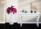 Vas Lantai Fiberglass Dekoratif Besar, Pot Tanaman, Dekorasi Indoor Putih Mengkilap