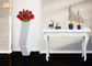 Pot Bunga Berbentuk Fiberglass Geometris Modern Dengan Finish Putih Mengkilap / Matte Putih