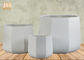 Frosted Clay Pot Tanaman Peralatan Rumah Tangga Barang Dekoratif Geometris Pot Bunga Pot Taman Warna Putih